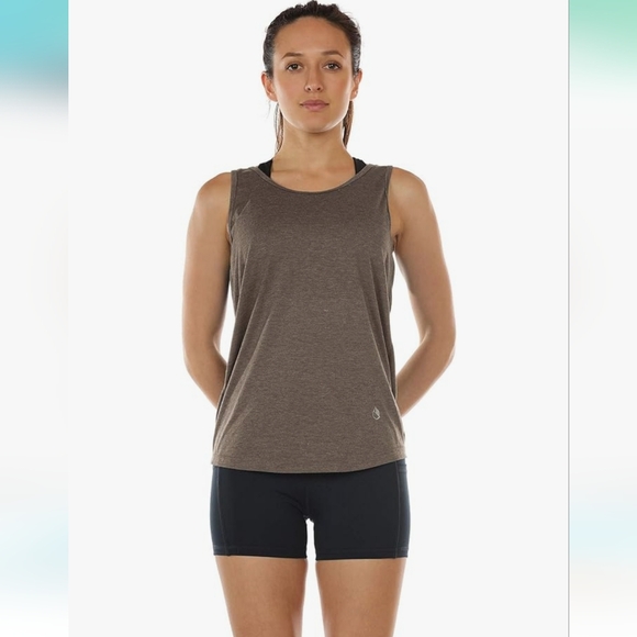 Icyzone Light Brown Twist Backless Athletic Work Out Tank Top Womens… - Picture 3 of 6